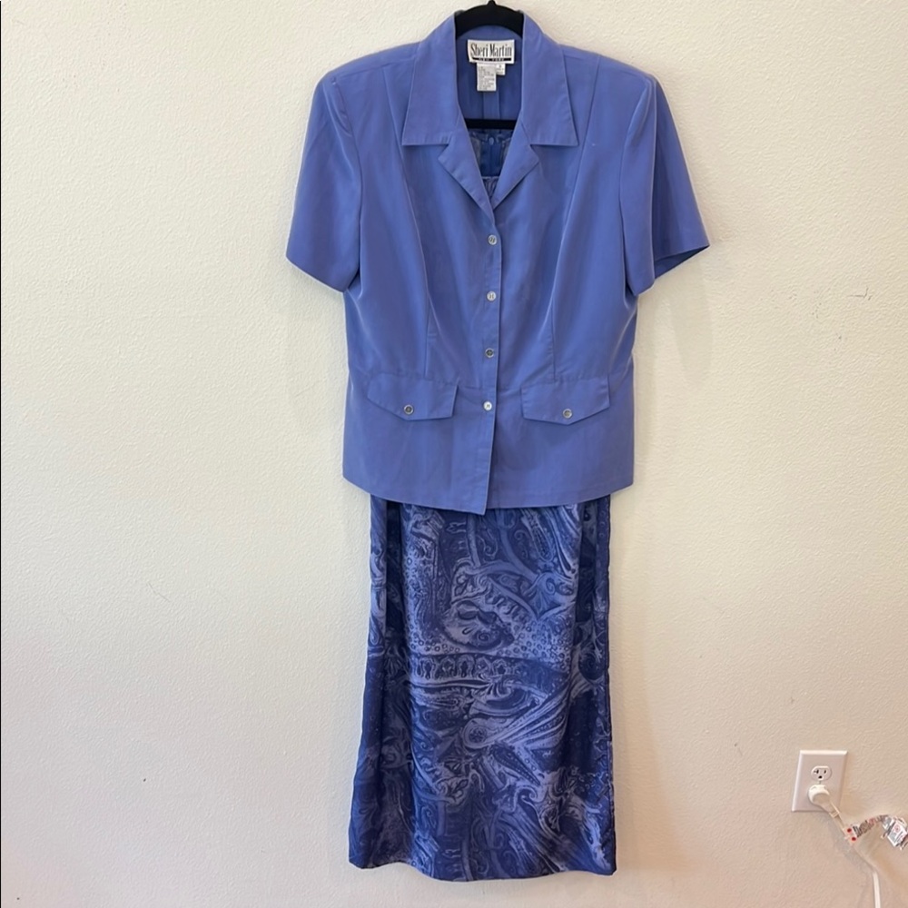 Sheri Martin Lavender 2PC Sleeveless Pencil Midi Dress &Light Jacket  Womens 10